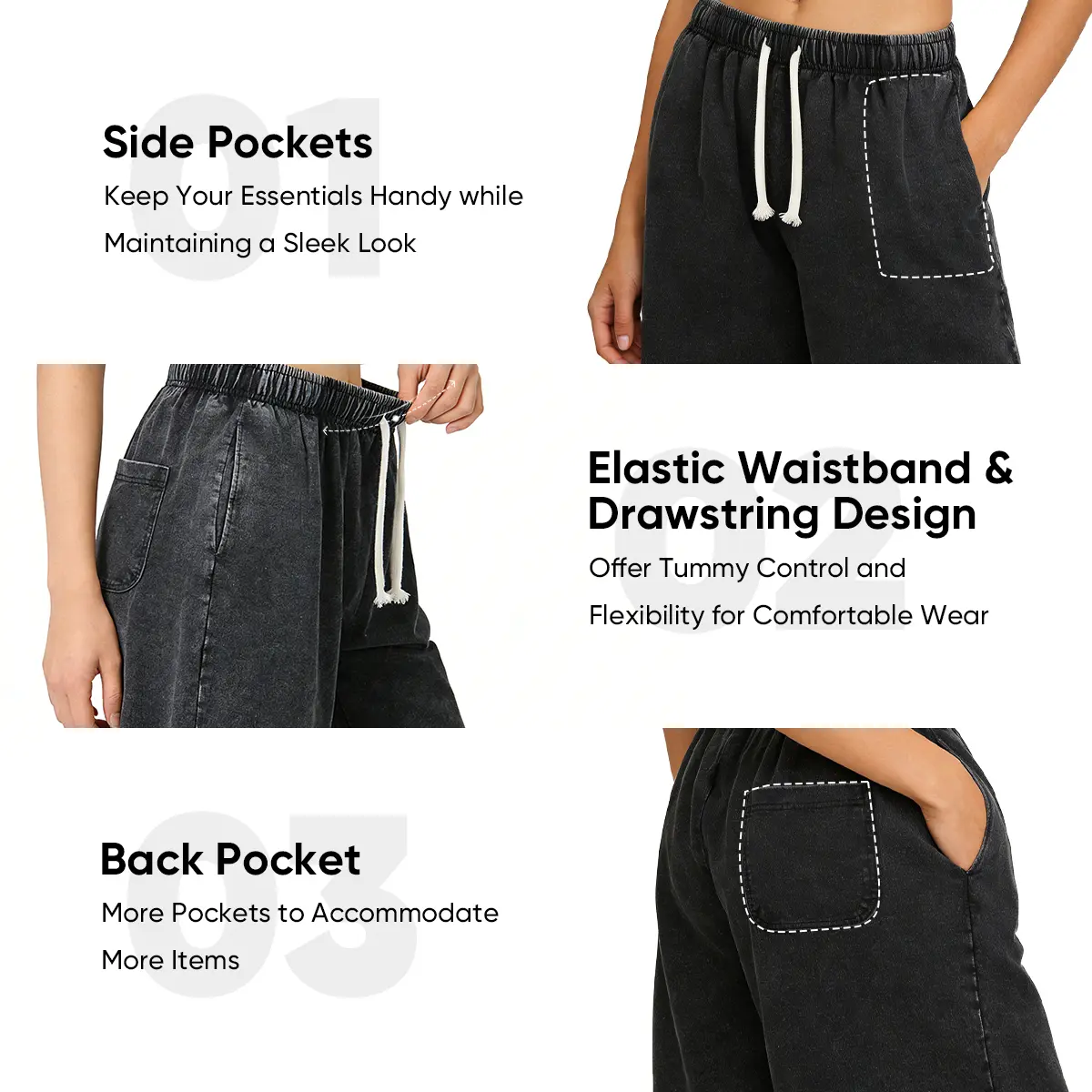 Retro Acid Wash Basic Unisex Tee & Shorts Cotton,7