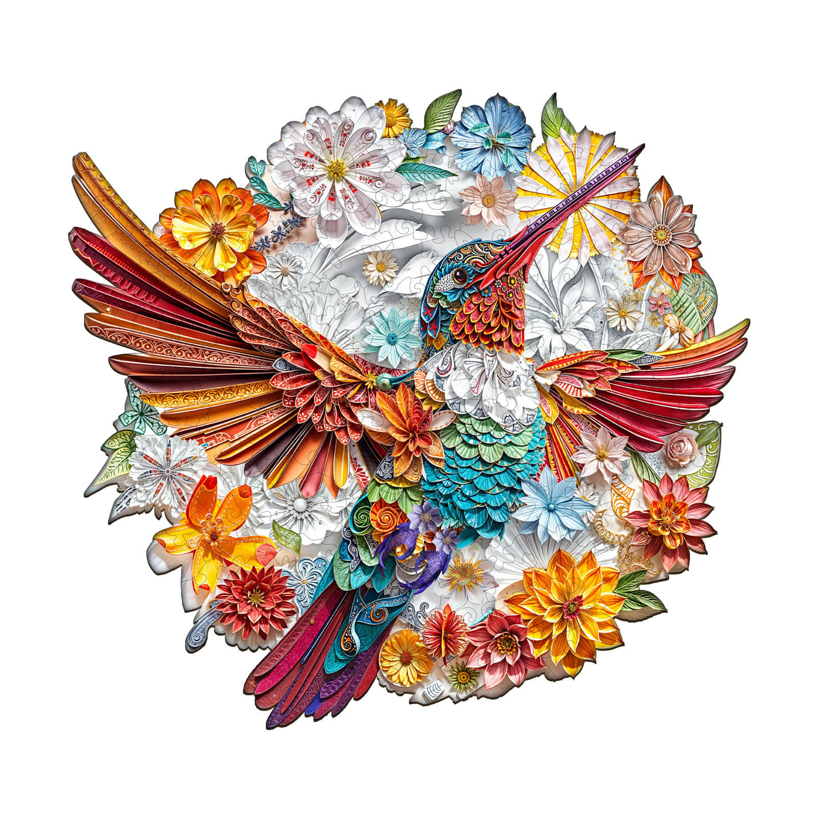 Confetti Hummingbird Wooden Jigsaw Puzzle