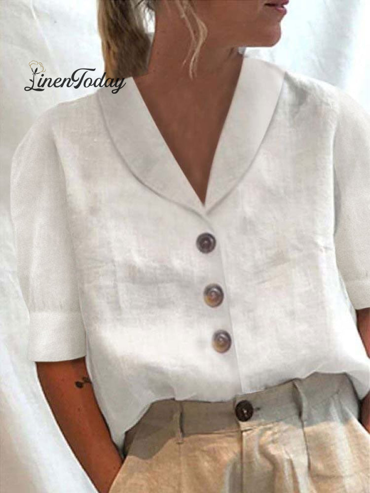 women's cotton linen casual shirt