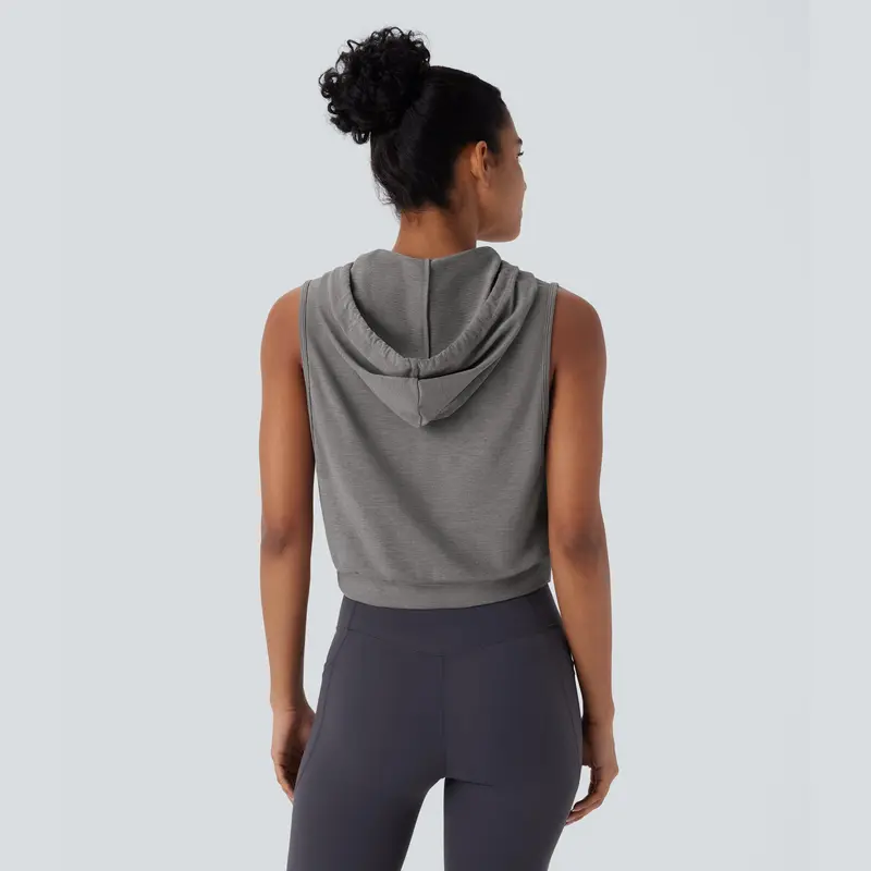 Halara Hooded Drawstring Sleeveless CroppedRunning Tank Top, Summer 2025 Outfits