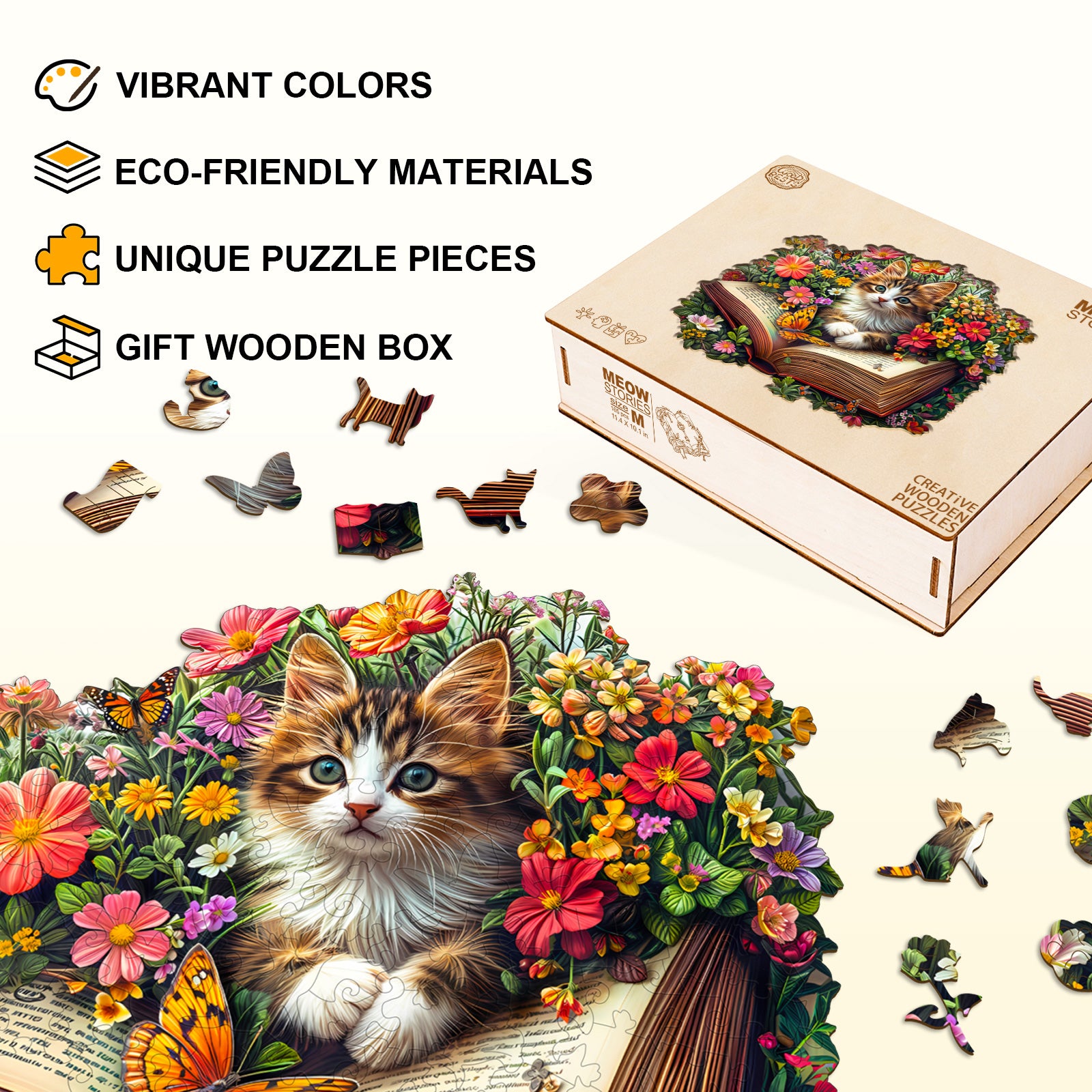 Meow Stories Wooden Jigsaw Puzzle