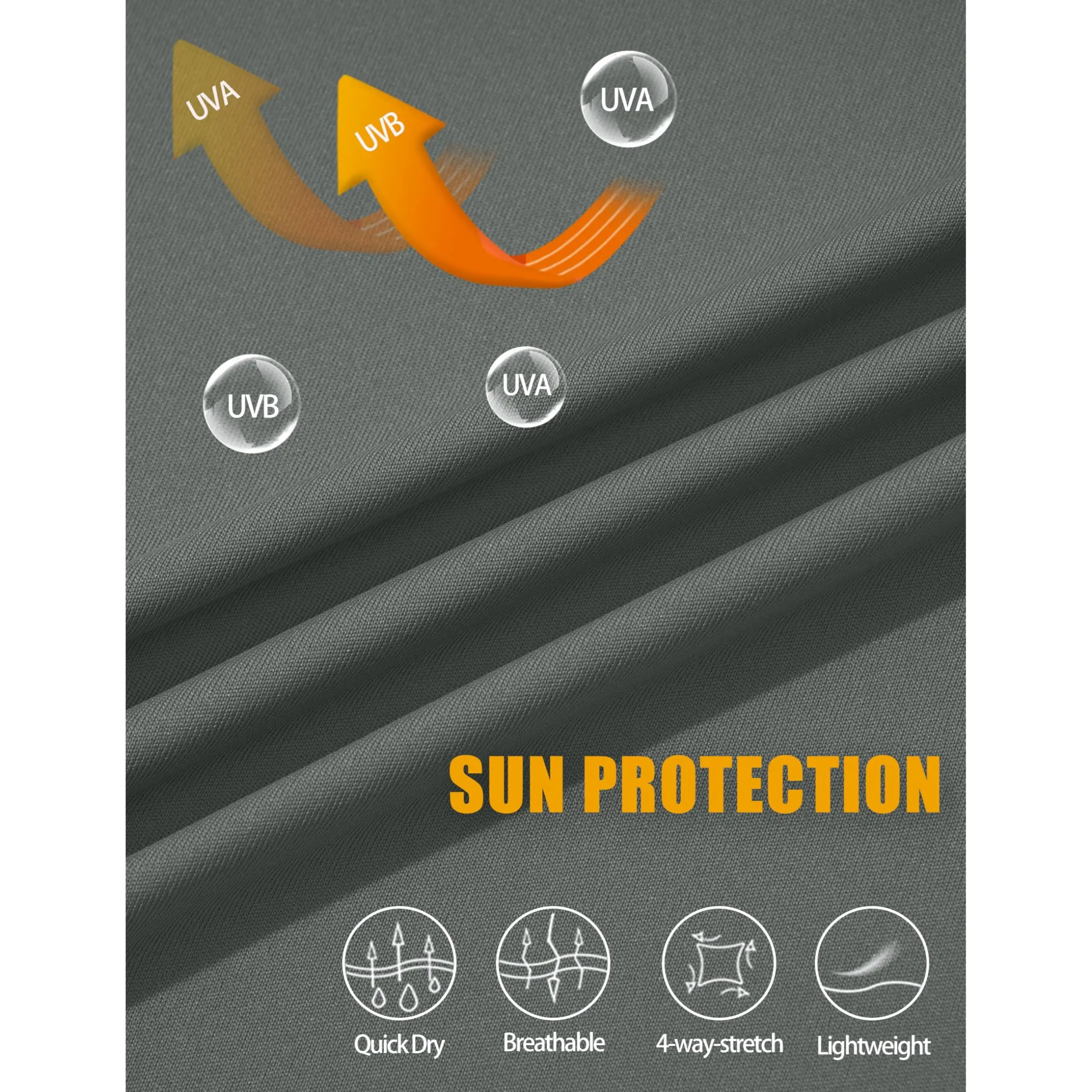 Men's 1/4 Zip Shirt UPF 50+ Quick Dry Lightweight Long Sleeve