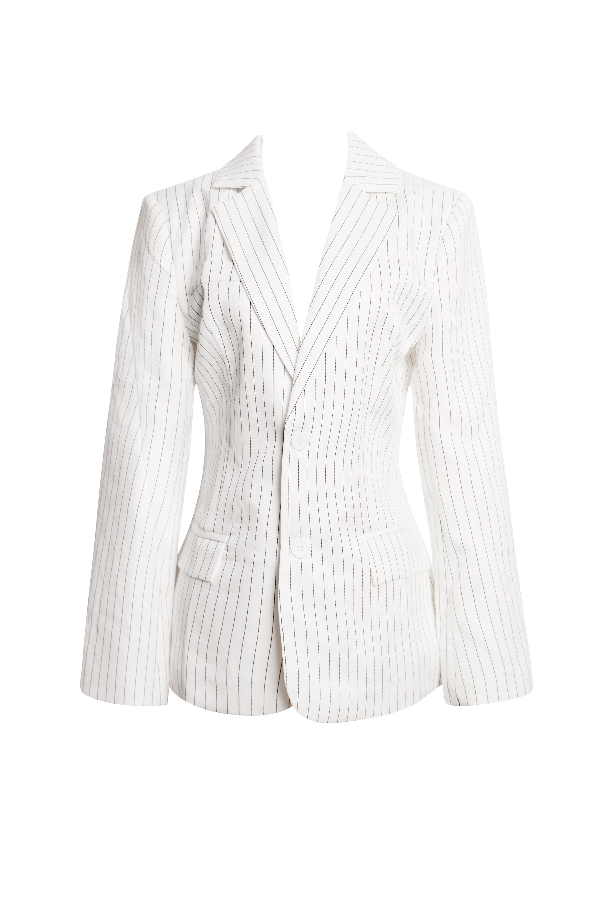 Chic White Stripe Blazer