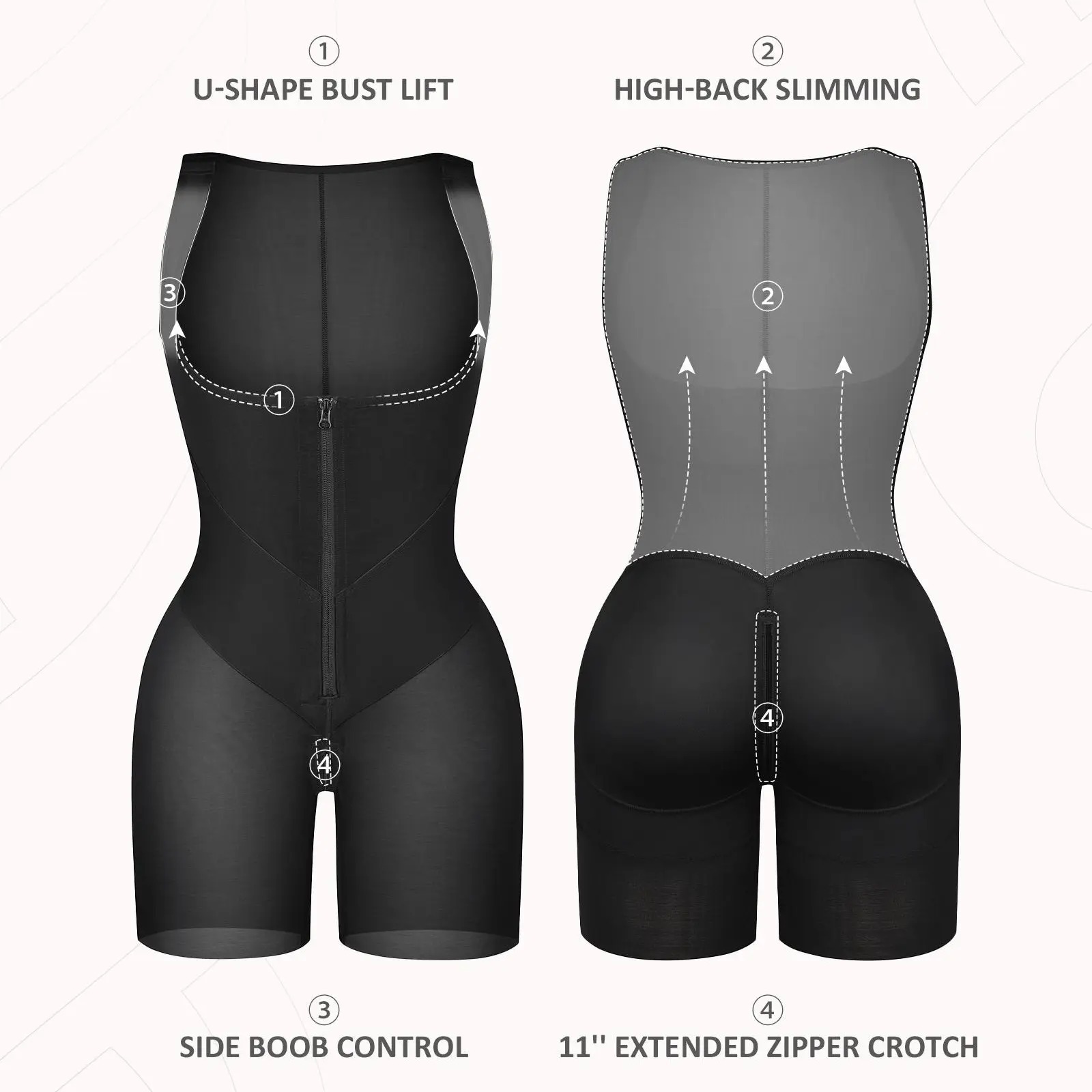 ✨✨✨Shapewear Full Body Shaper with Zipper