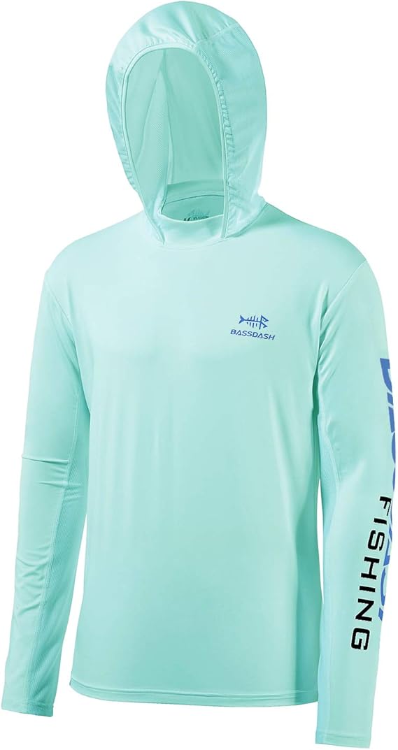 Men's UPF 50+ UV Sun Protection Long Sleeve Fishing Hoodie - Lightweight Performance Hooded Shirt