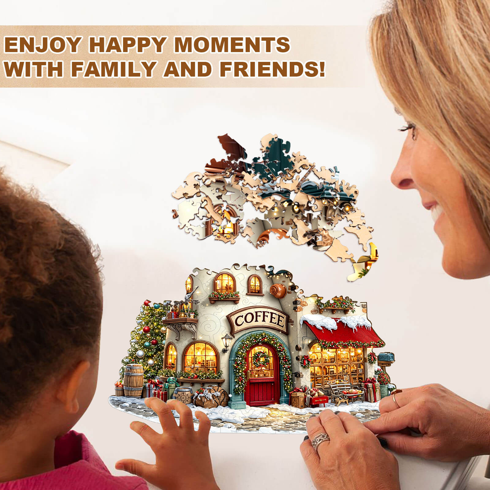 Christmas Cafe Wooden Jigsaw Puzzle