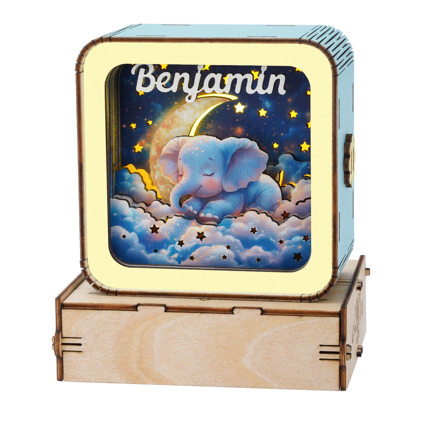 Dream Elephant 2 Kit - Personalized 3D Wooden Puzzle Night Light