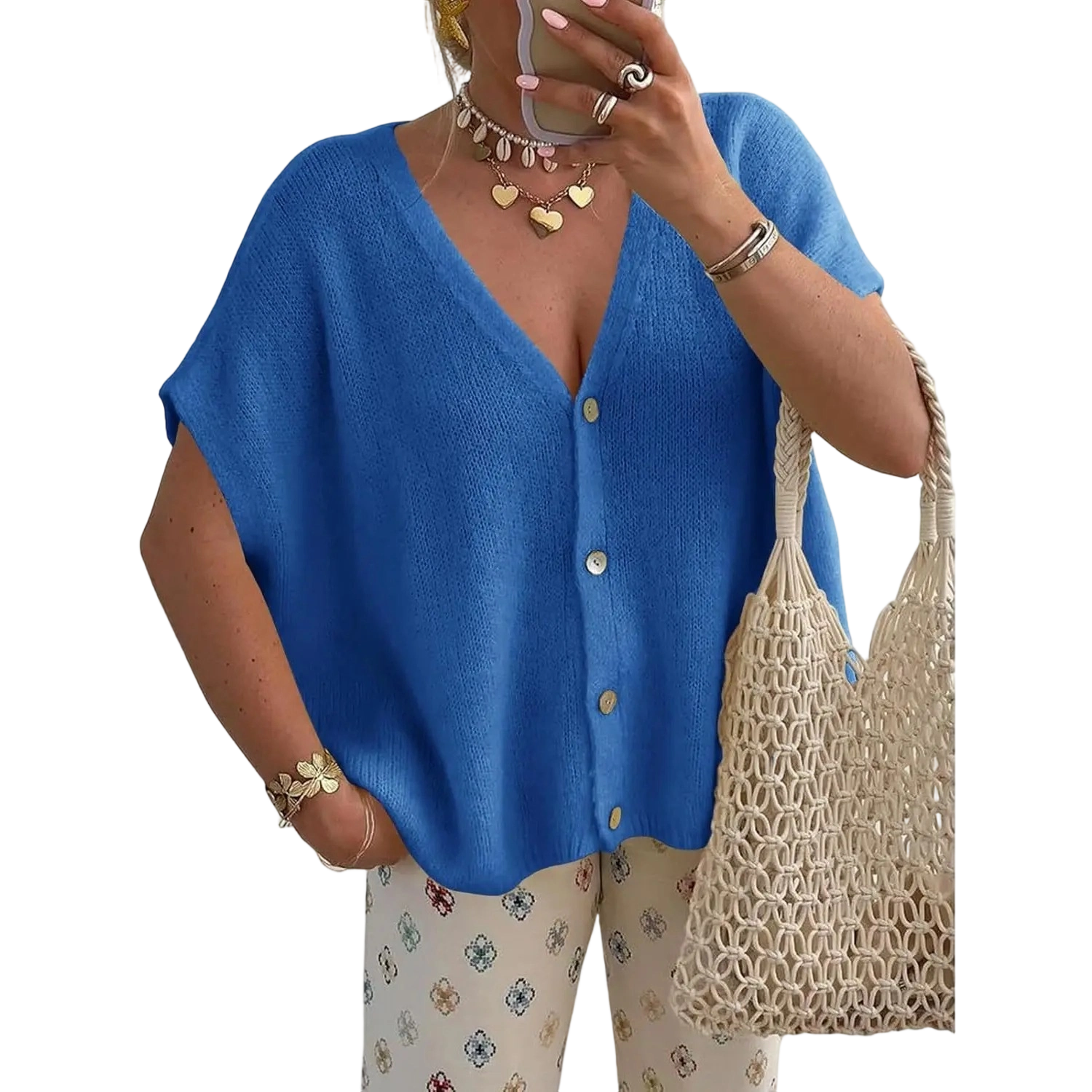 Women's Lightweight Oversized Batwing Sleeve Cardigan