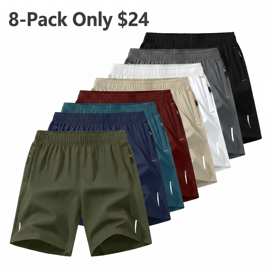 🌴🌴🌴Men's Breathable 3/4-Length Cargo Shorts with Zipper Pockets