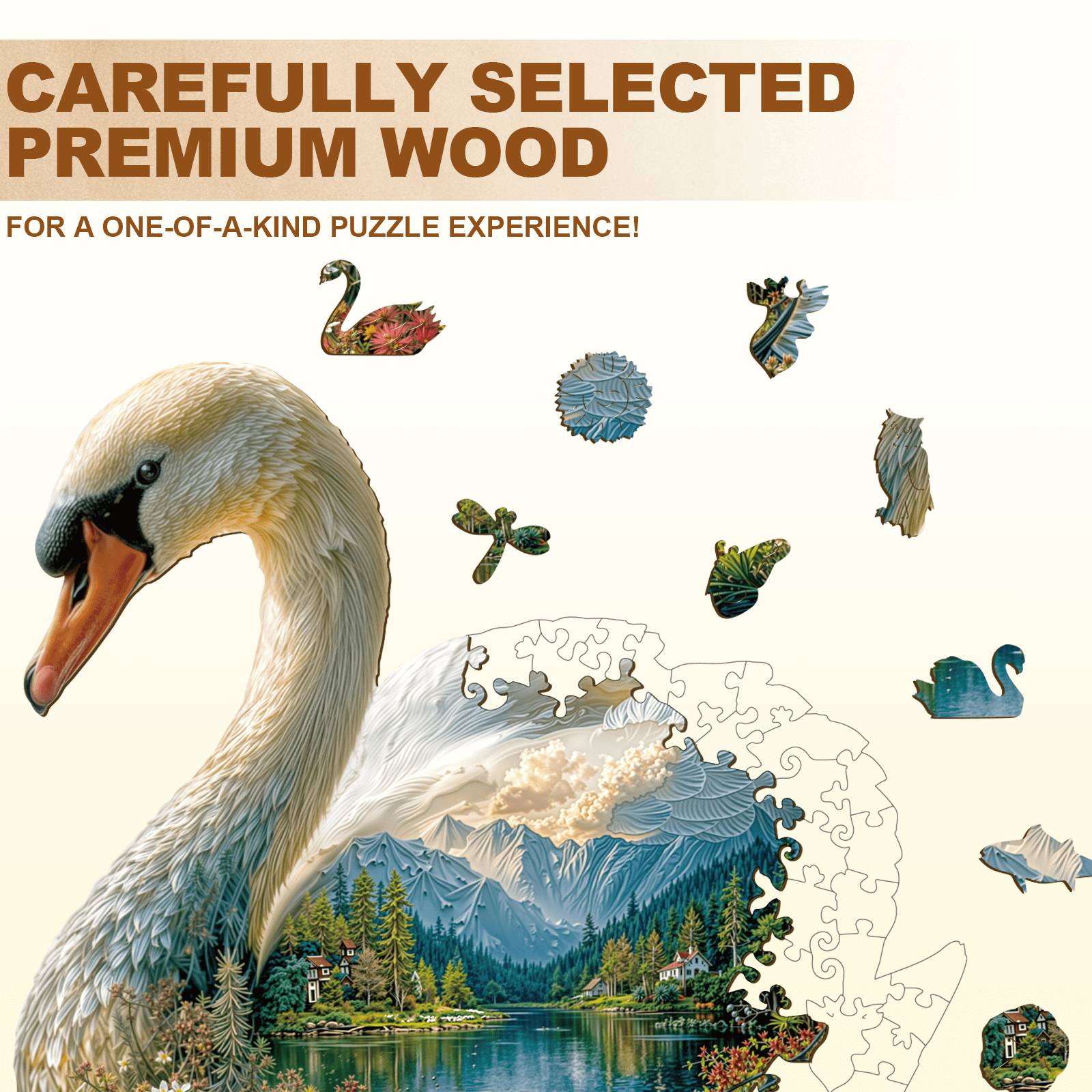 Swan Dream Wooden Jigsaw Puzzle