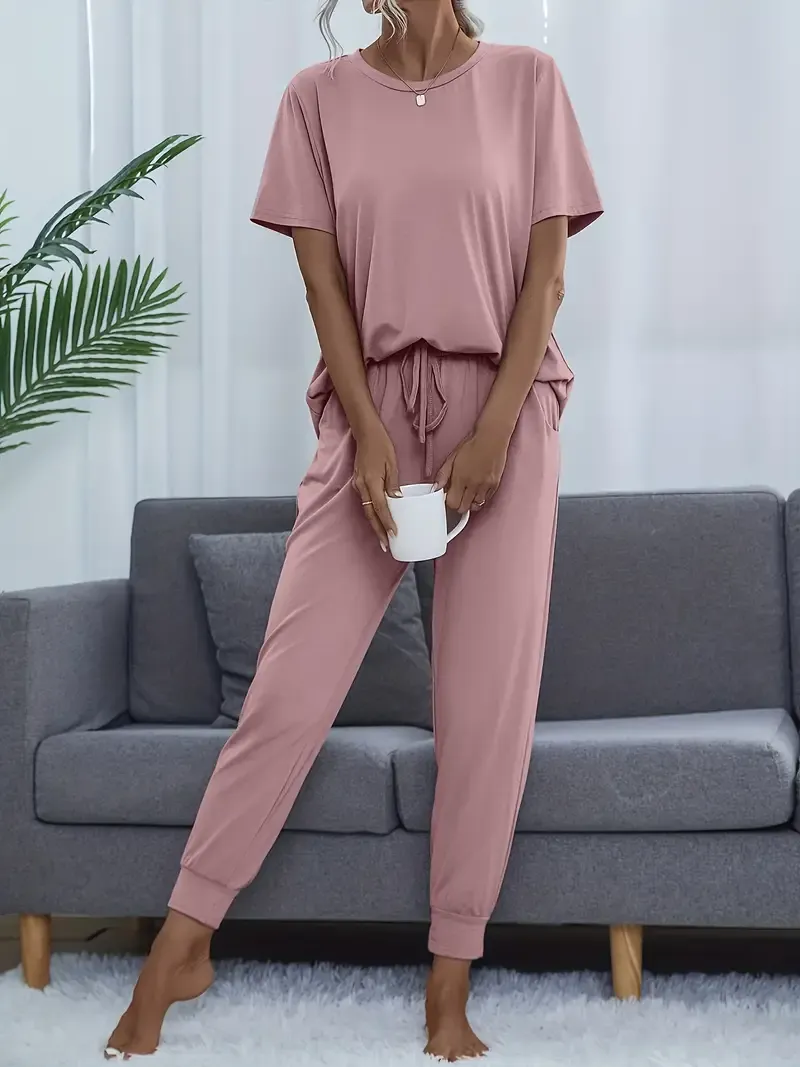 Women's Comfortable Solid Color Lounge Set