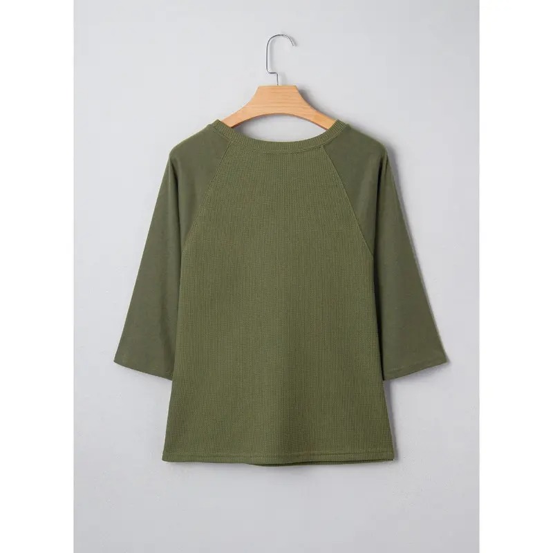 Womens Tops Spring Summer 3/4 Length Sleeve Fashion T Shirts