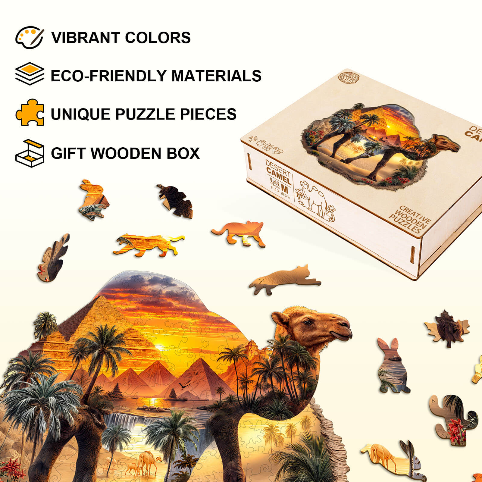 Desert Camel Wooden Jigsaw Puzzle