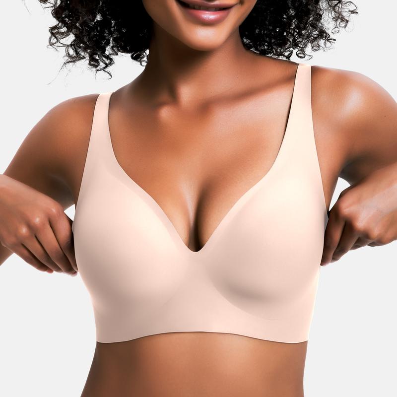 ⏳LAST DAY SALE 50% OFF💕Womens Comfortable Wireless Bralettes Seamless Deep V Everyday Bra1