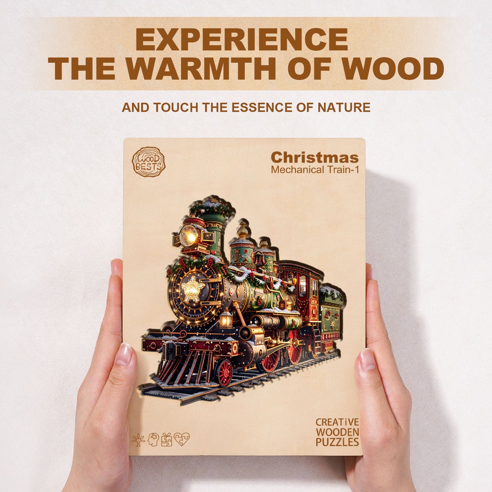 Christmas Mechanical Train-1 Wooden Jigsaw Puzzle