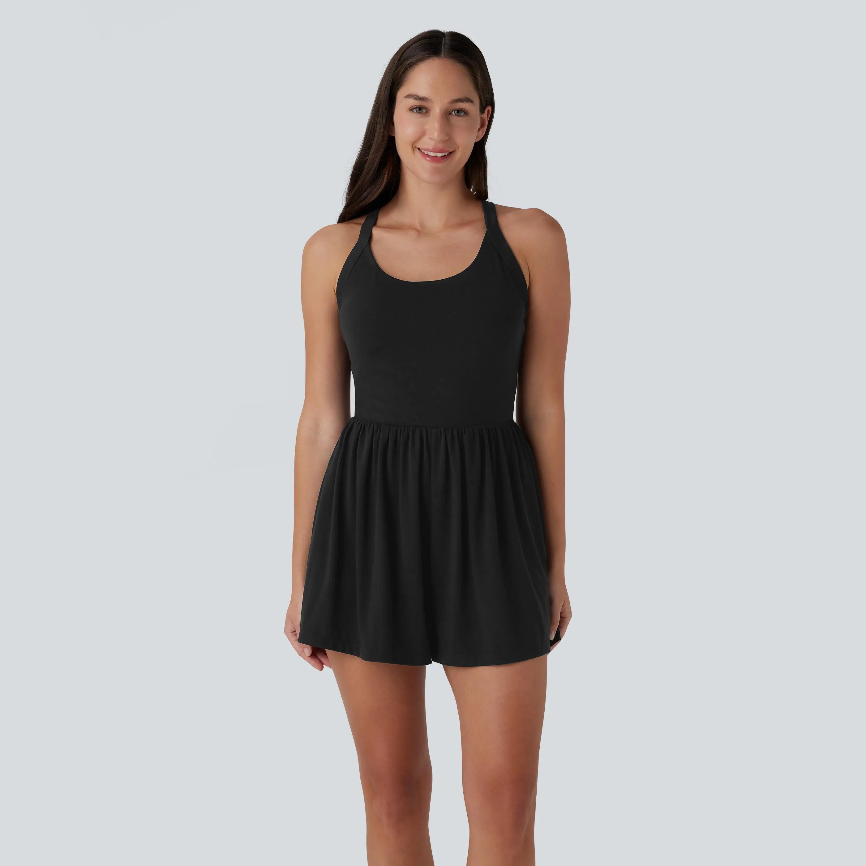 Women's Backless Twist-Front 2-in-1 Resort Romper