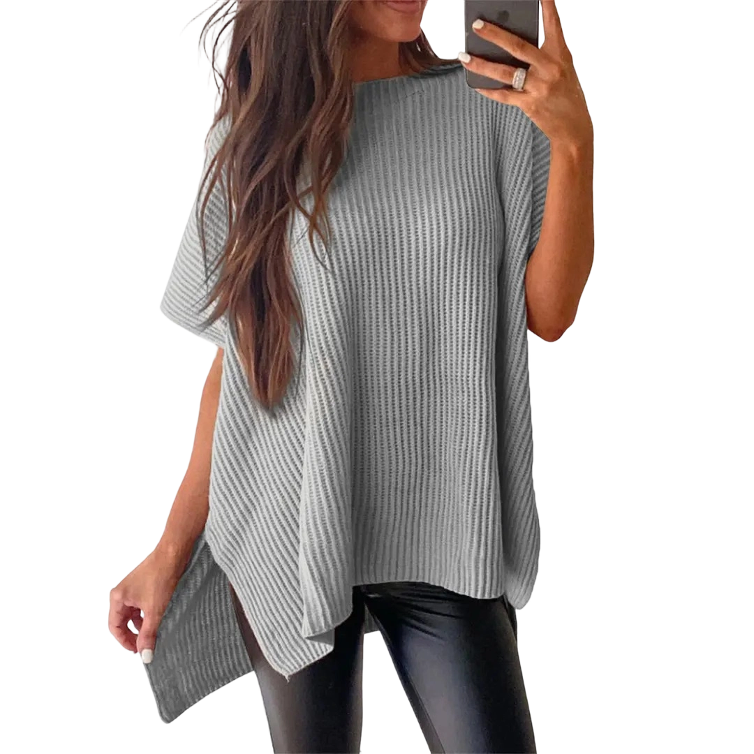 Women’s Crew Neck Short Sleeve Pullover 2026 Spring/Summer Oversized Cozy Ribbed Knit Top