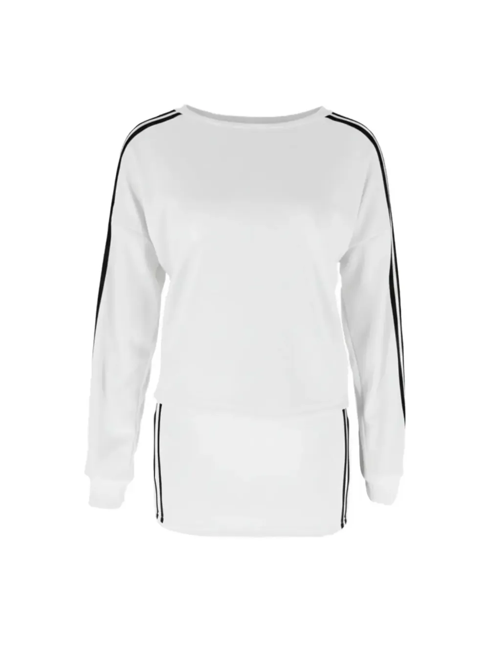 Women's Sporty Fitted Short Dress Set, Sportswear Set, Long Sleeve Slim Fit Casual Two-Piece