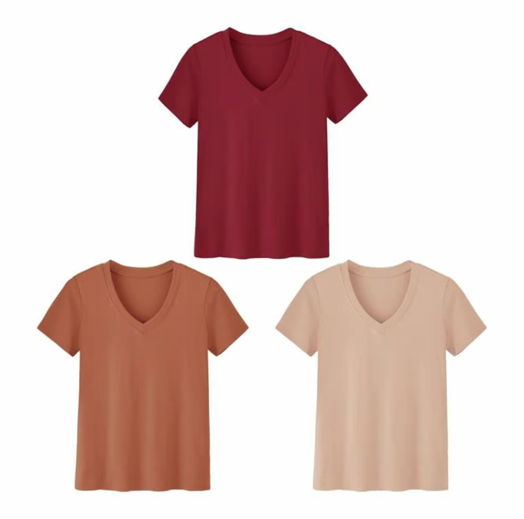 Women's Plus Size V-Neck T-Shirts –Casual Summer Tops