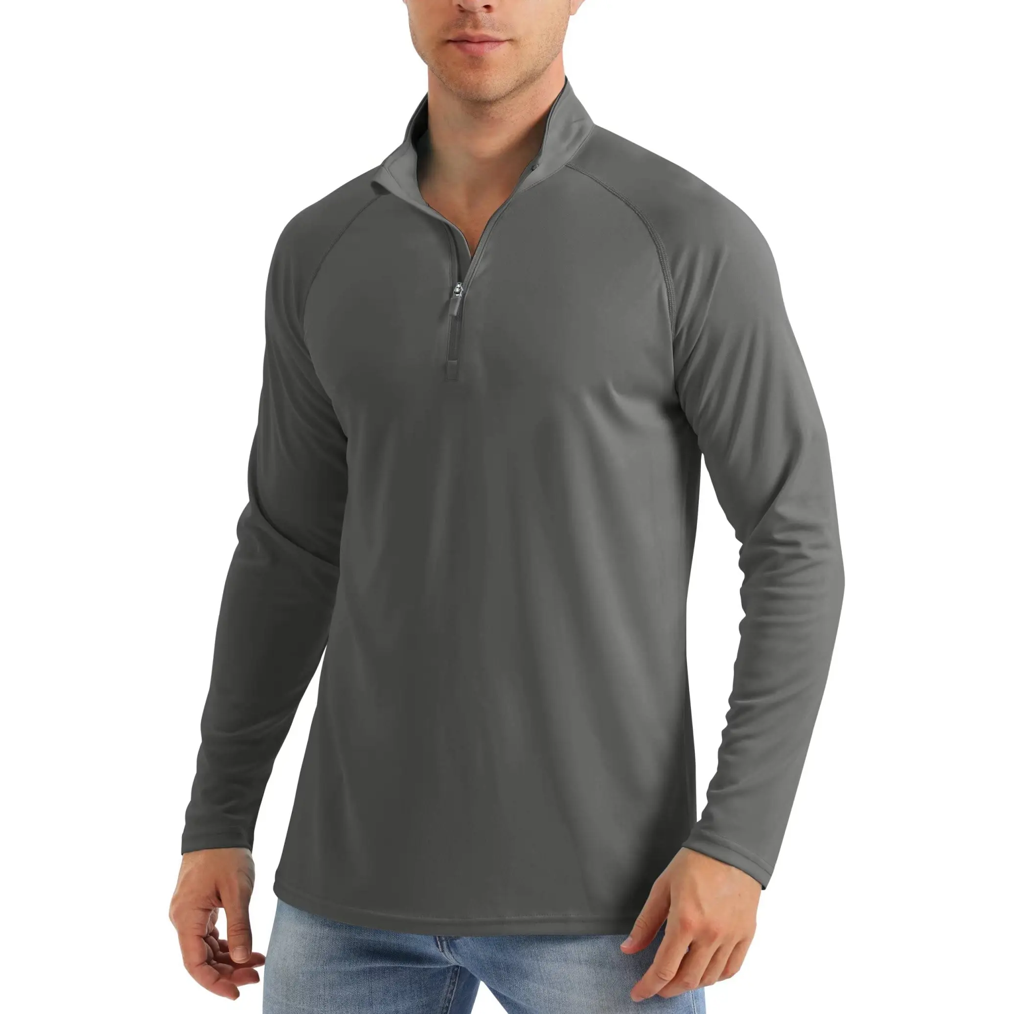 Men's 1/4 Zip Shirt UPF 50+ Quick Dry Lightweight Long Sleeve