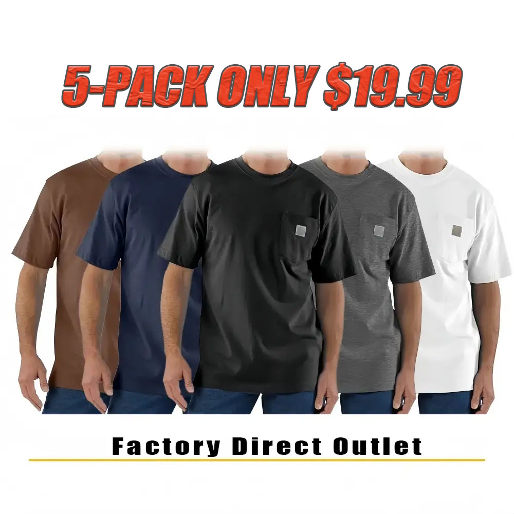 🔥Last Day Promotion!CHT Men's K87 Workwear Loose Fit Heavyweight Short-Sleeve Pocket T-Shirt (Also Available in Big & Tall)