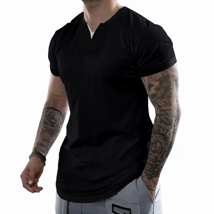 Men's Slim Fit V-Neck Muscle Tee - 2025 Spring Athletic Fashion