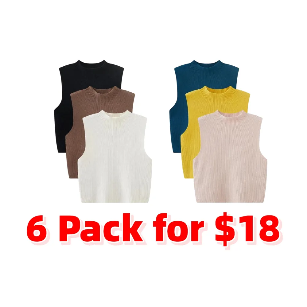 Women's Solid Round Neck Sweater Vest