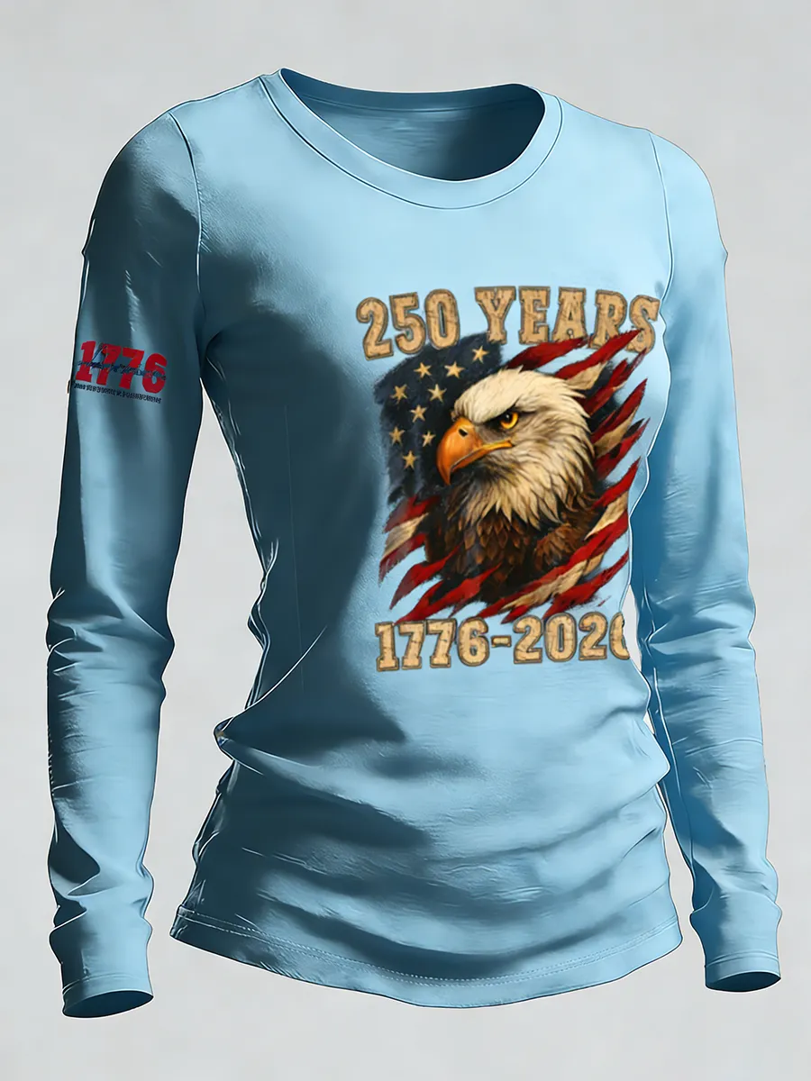 250 Years 1776-2026 American Eagle Flag Long Sleeve T-Shirt
