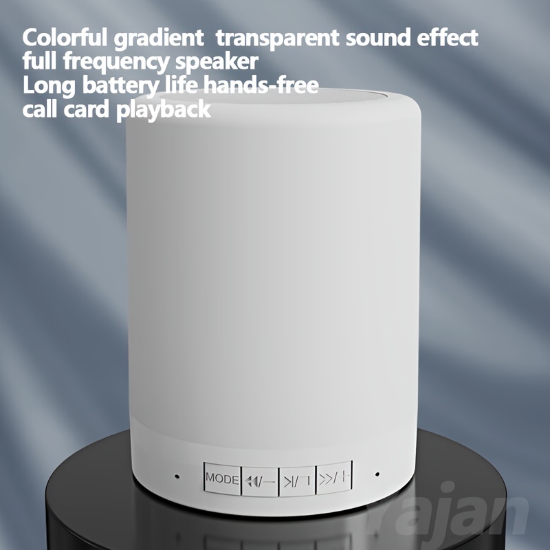 Wireless Night Light Speaker Bass Mini Sound For School Supplies Home Decor, Office, Camping