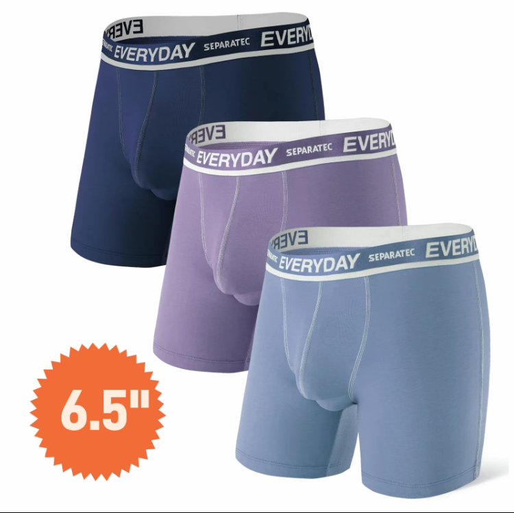 Men's Cotton Boxer Briefs 3/7 Pack – Dual Pouch, Breathable, Bulge Enhancing, Everyday Comfy Underwear for All Seasons