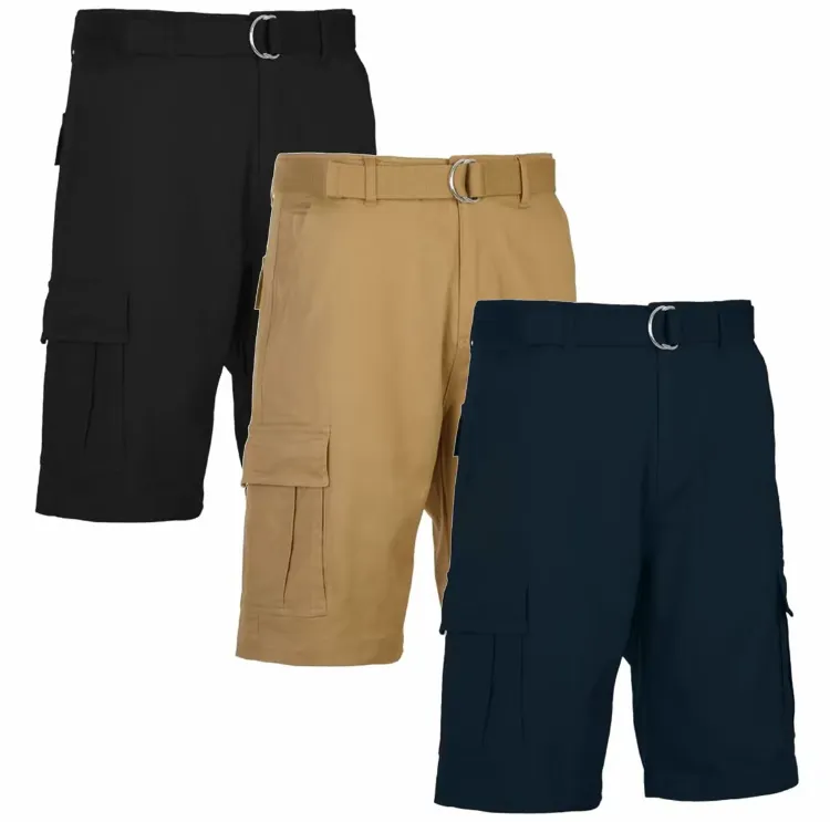 Men's Cotton Stretch Cargo Shorts with Belt – Comfortable, Stylish & Versatile Summer Wear