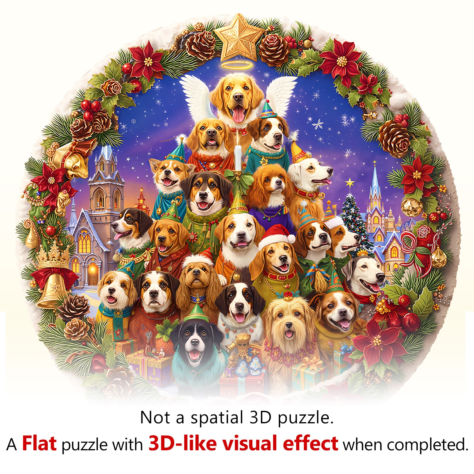 Christmas Puppy Wooden Jigsaw Puzzle