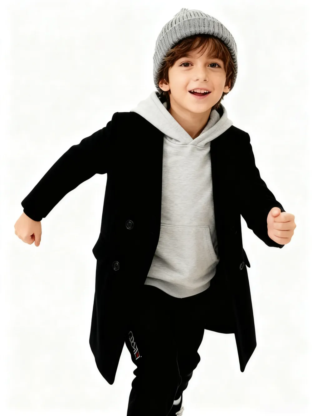 Kids Mid-to-Long Autumn & Winter College-Style Coat