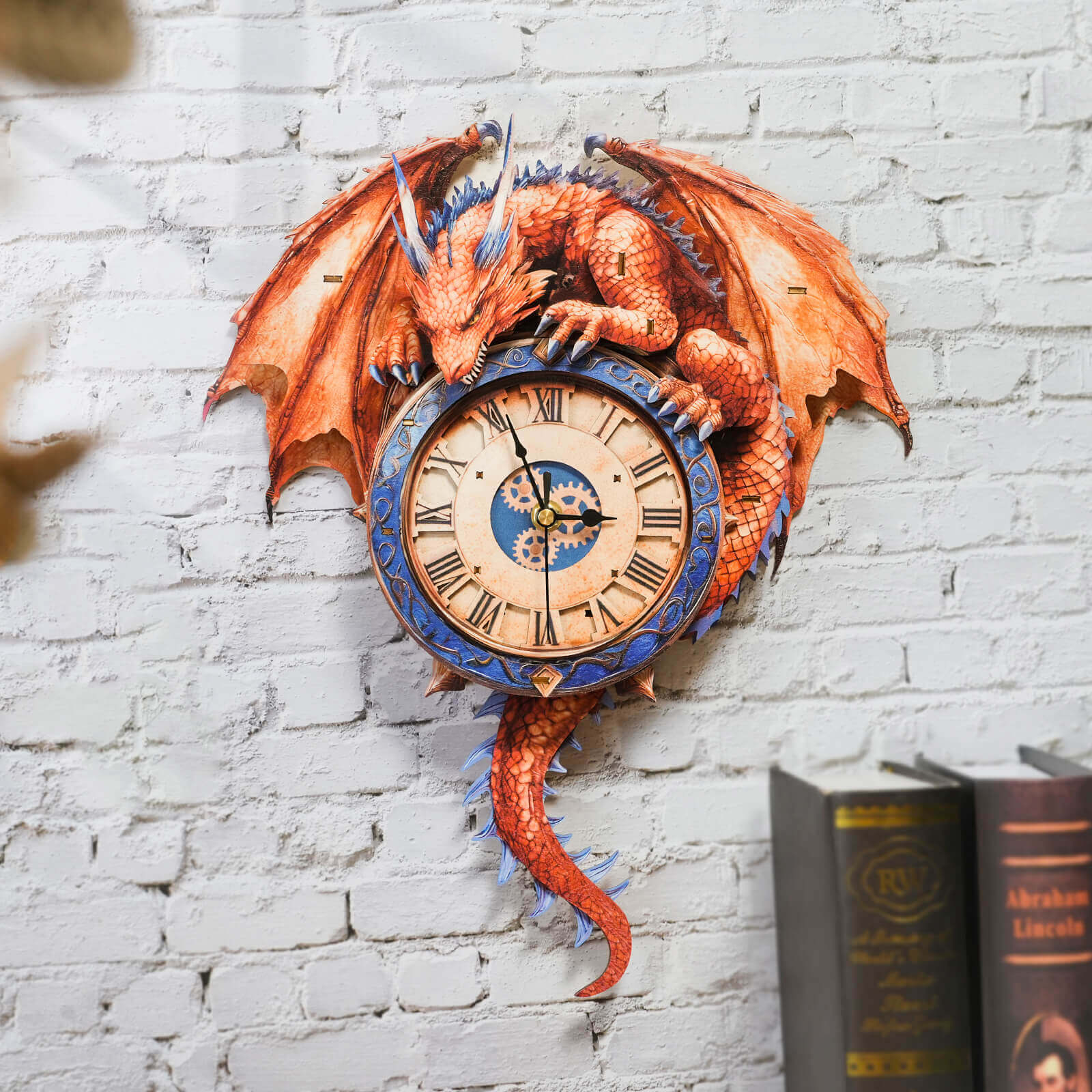 Flame Dragon– DIY Wooden Clock, 3D Puzzle Craft Kit