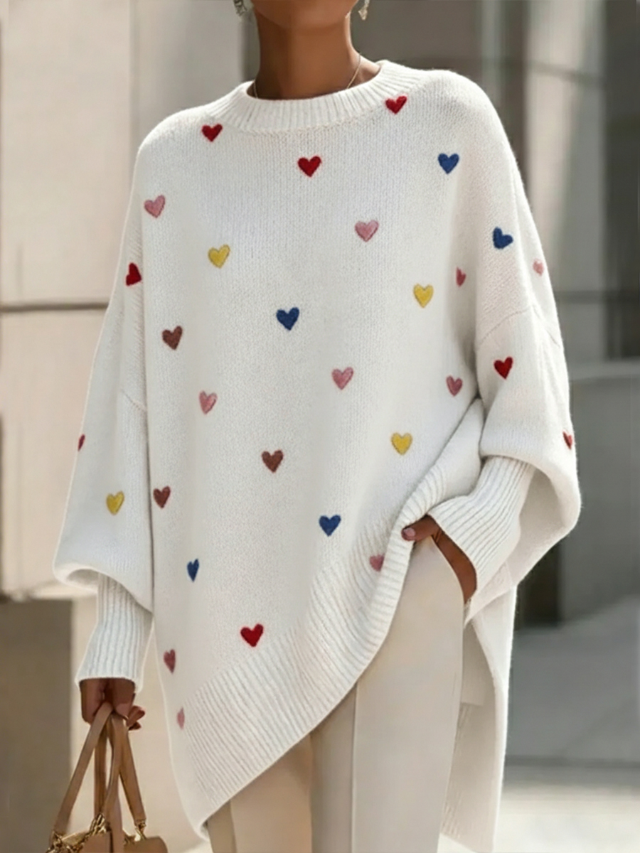 Sweater with a heart pattern