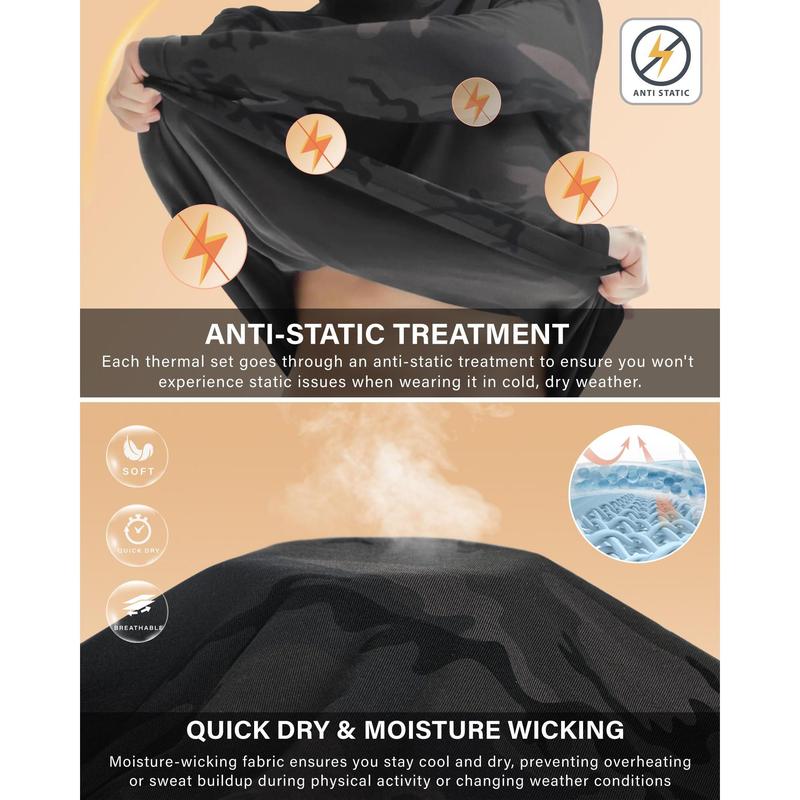 Men's Warmth-Preserving Jacket and Underwear Set - Underpants, Overalls, Long Pants - Base Layer Warmth-Resistant Fur Liner