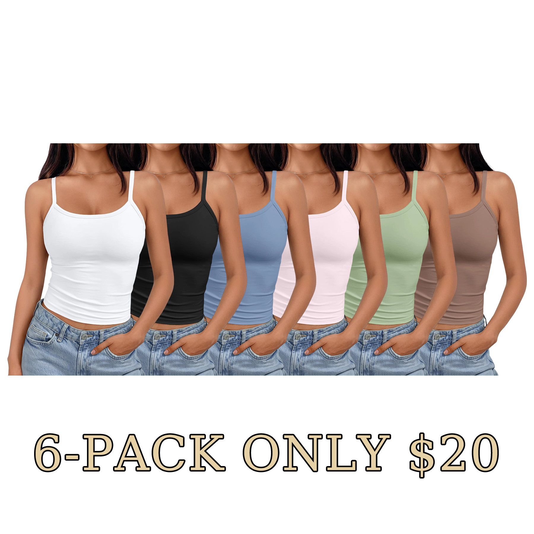 Women's Adjustable Spaghetti Strap Summer Camisole Top