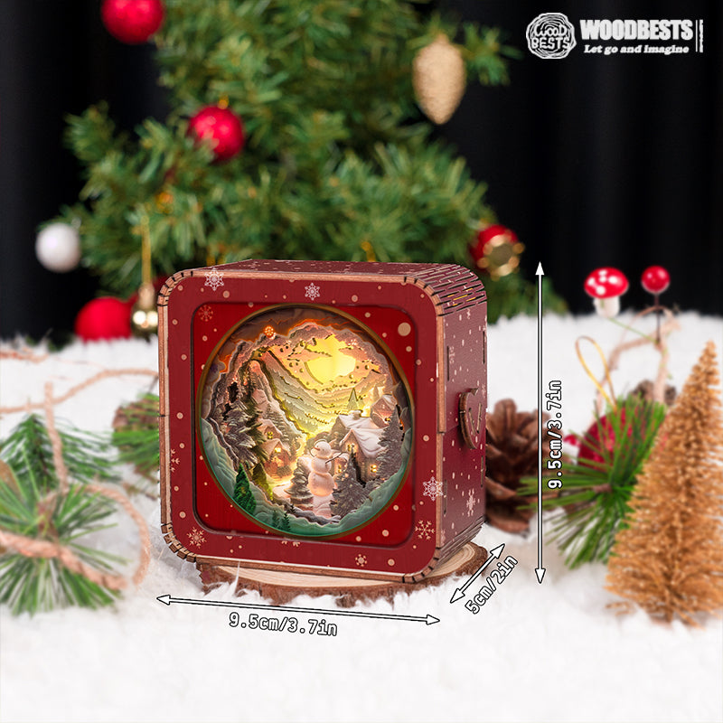 Snow Mountain Hut Kit - 3D Wooden Puzzle Night Light