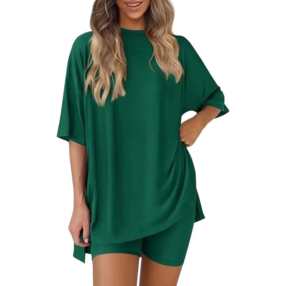 Women's Oversized Tee & Shorts Loungewear Sets