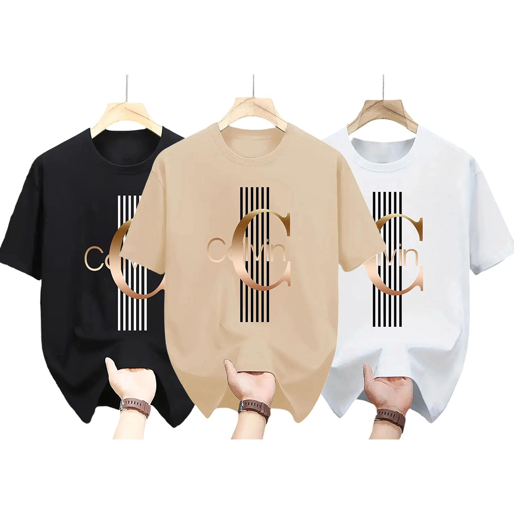 Men'S Casual Graphic T-Shirt - Bold Letter Print with Black Stripes & Golden Accents, Breathable Round Neck Summer Streetwear, Machine Washable, Comfortable Everyday Fashion Tee, Everyday Tshirt |Bold Letter Print |Comfortable Fit, T Shir Cotton