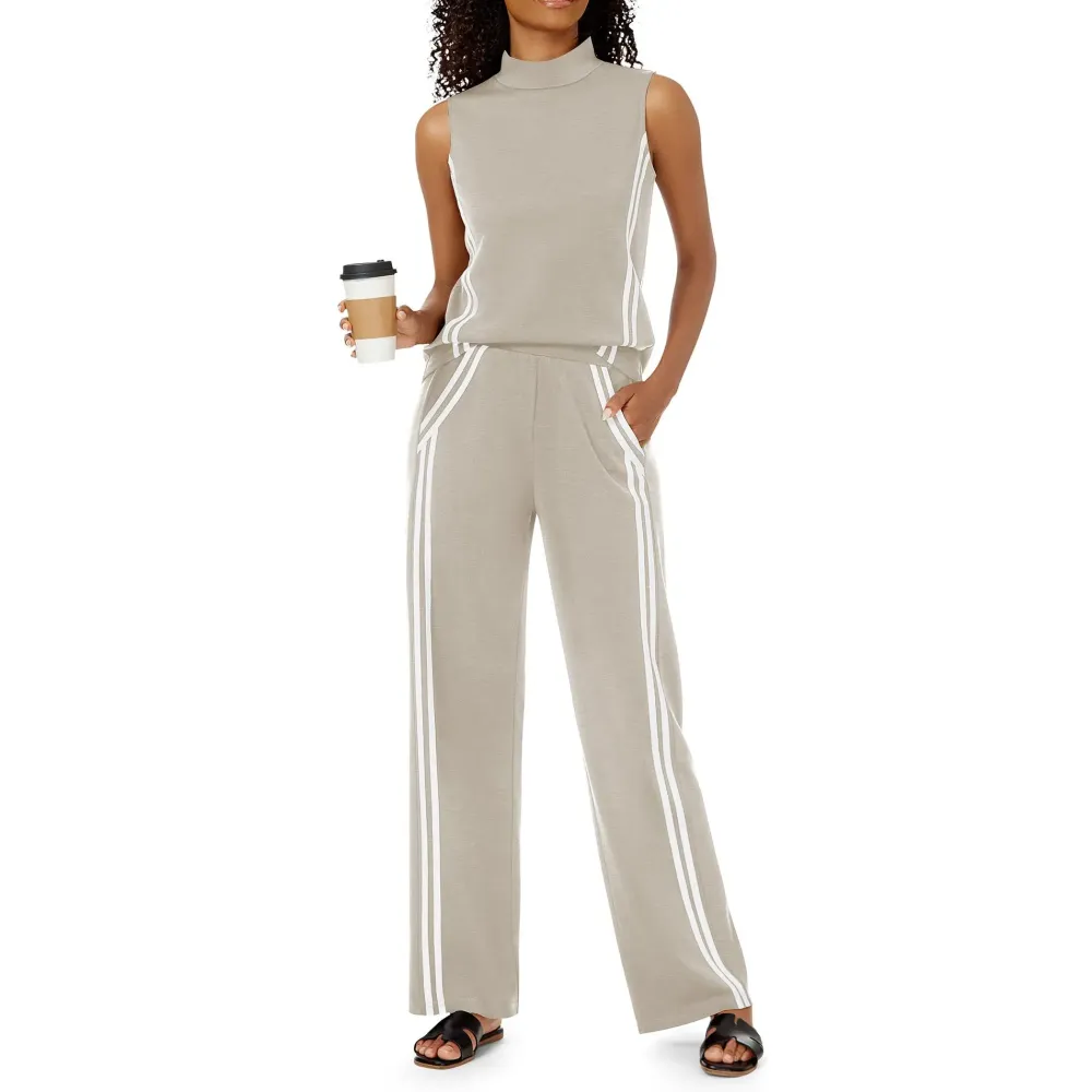 Women’s Mock Neck Tank & Wide Leg Pants Set