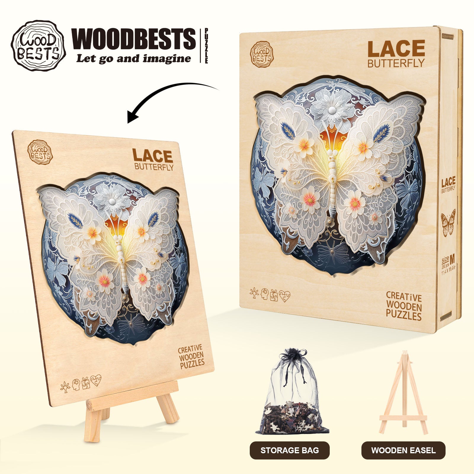 Lace Butterfly Wooden Jigsaw Puzzle