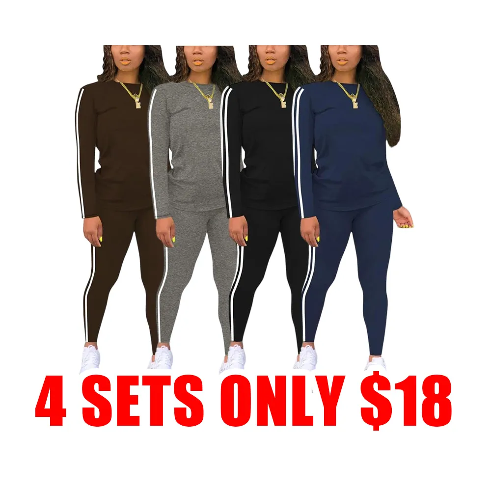 Women’s Striped Long Sleeve Top & Pants Set