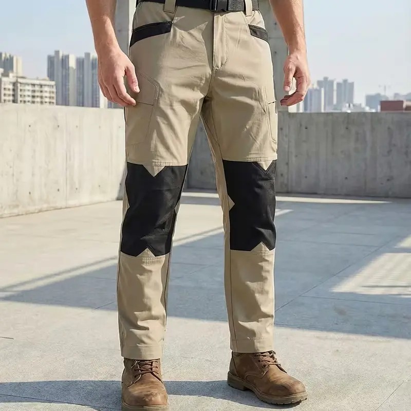 Men's Tactical Work Pants are equipped with a stretched waistband and pockets