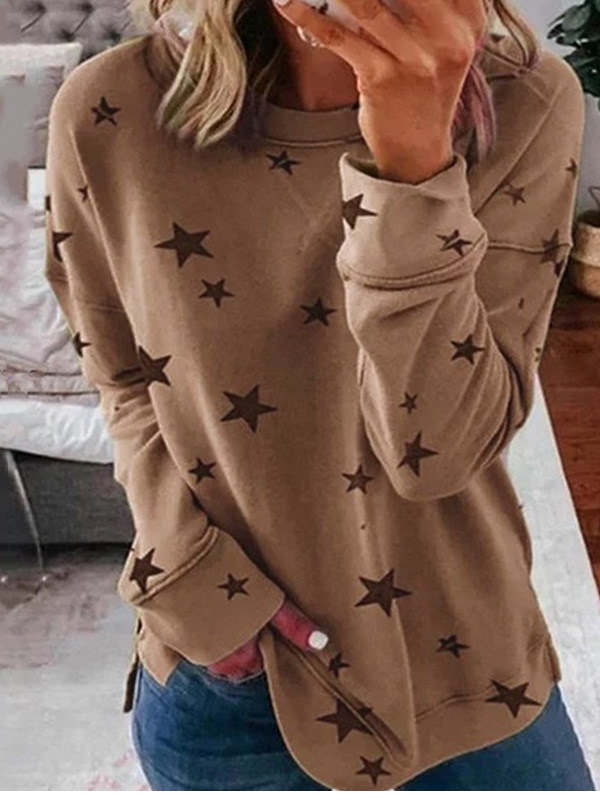 Crew Neck Loose Casual Sweatshirt