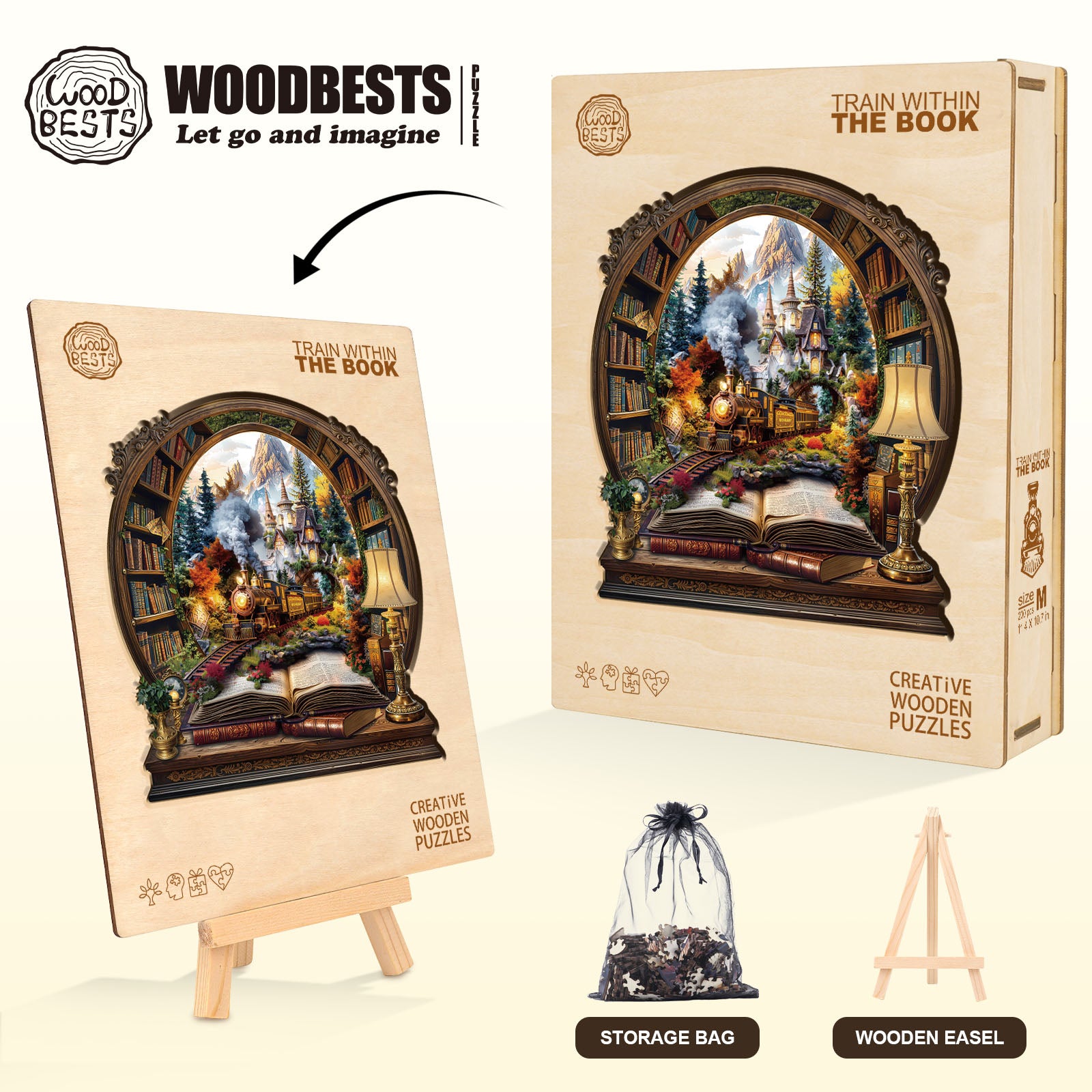 Train within the Book Wooden Jigsaw Puzzle