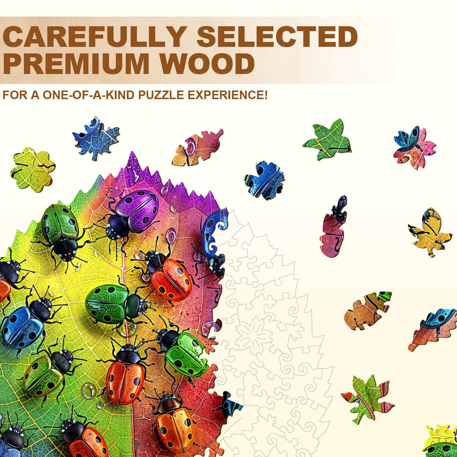 Colorful ladybug Wooden Jigsaw Puzzle