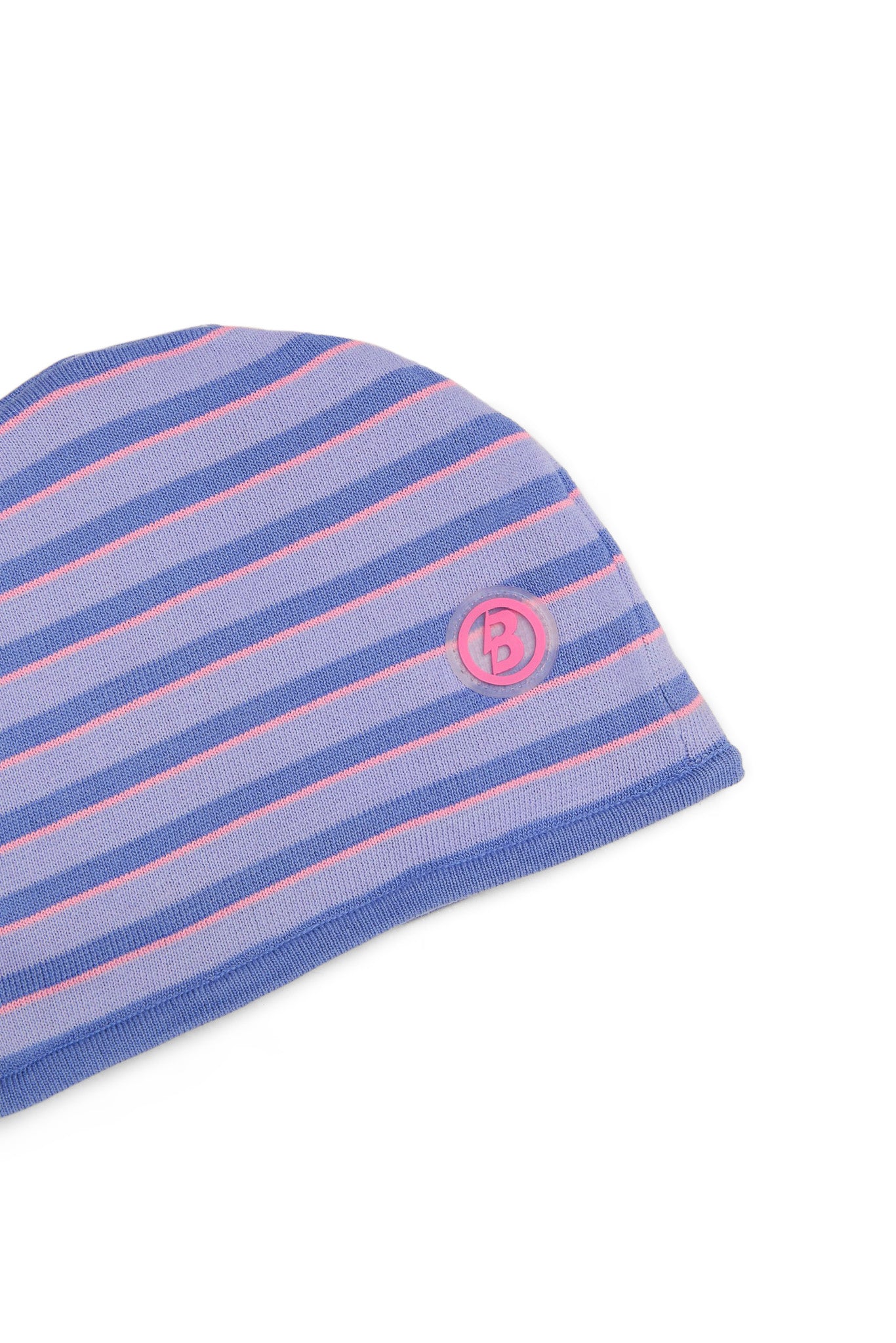 STRIPED KNIT BEANIE (LAVENDER/PINK)