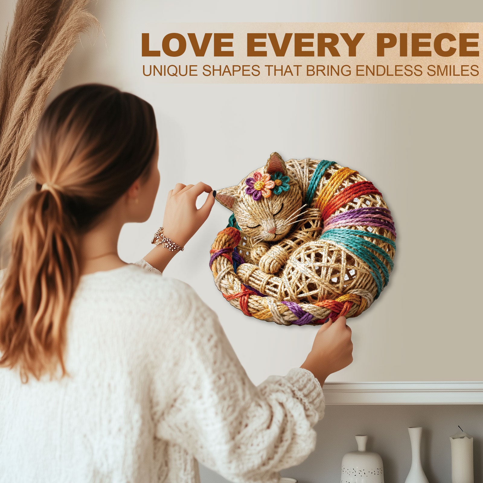 Twine Cat Wooden Jigsaw Puzzle