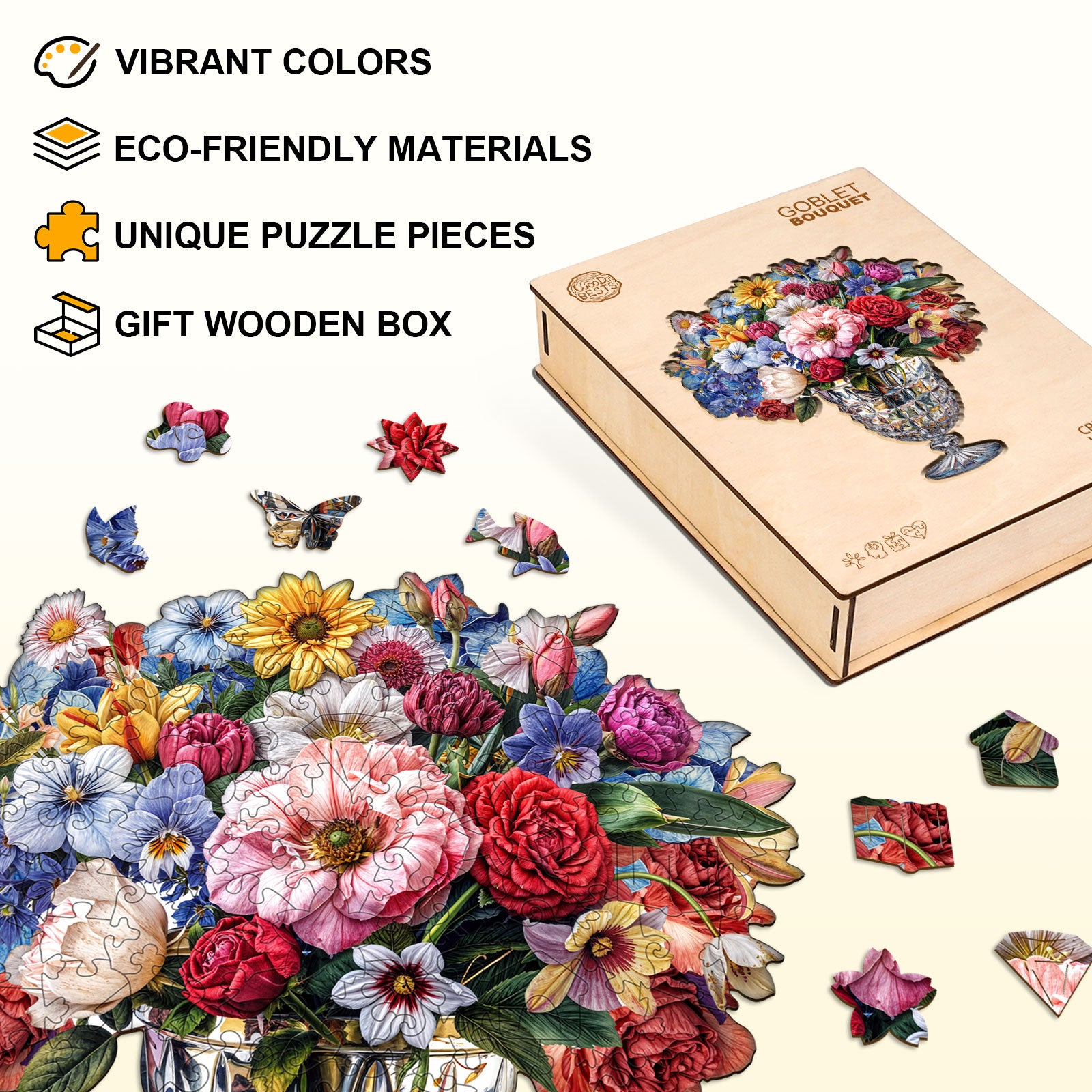 Goblet Bouquet Wooden Jigsaw Puzzle